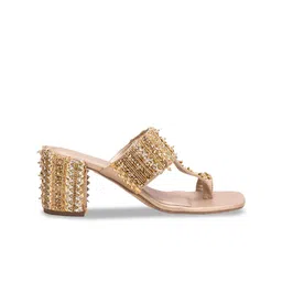5 ELEMENTS Embellished Open Toe Block Heels image 4