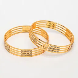 NVR Set of 2 Gold-Plated Cubic Zirconia Stone Studded Bangles image 4