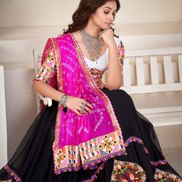 KALINI Embroidered Semi-Stitched Lehenga & Unstitched Blouse With Dupatta image 2