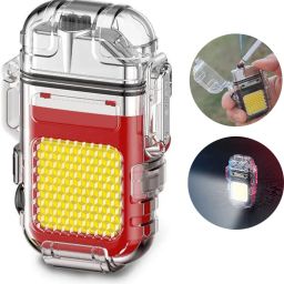 USB Rechargeable 2in1 Dual Windproof Flameless Cigarette Lighter with Torch Pocket Lighter-33