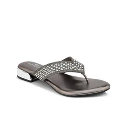 pelle albero Embellished Open Toe Block Heels image 4