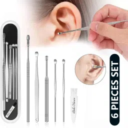 6 Pcs Professional Earwax Remover Kit Includes - Cleaning Brush & Storage Box-image-58
