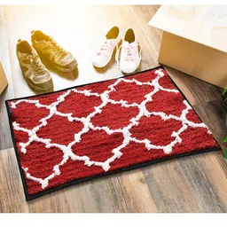AAZEEM Set Of 2 Red & White Printed Rectangular Anti Skid Runners image 3