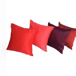 RoyalDeco Red & Pink Set of 4 Square Cushion Covers image 2