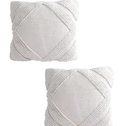 KRAVIKA Set of 2 Self Design Square Cushion Covers image 3