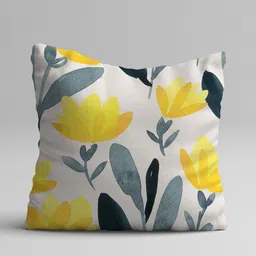STITCHNEST Yellow & Grey Set of 5 Geometric Square Cushion Covers image 2