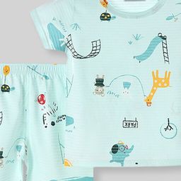 INCLUD Boys Conversational Printed Tshirt with Shorts image 2