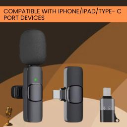 K8 Wireless Microphone Recording Clip Mic with Receiver for Vlogging/YoutubeQ393 Microphone-image-62
