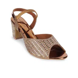 Metro Embellished Open Toe Block Heels image 2