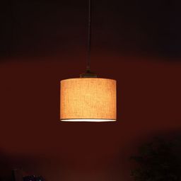 Devansh Grey & Black Textured Adjustable Cord Cotton Shade Hanging Lamp image 4