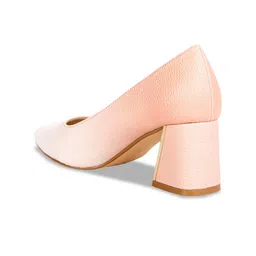 London Rag Textured Pointed Toe Block Heel Pumps image 3
