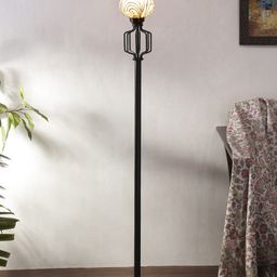 Devansh Gold & Black Iron Floor Lamp With Shade image 2