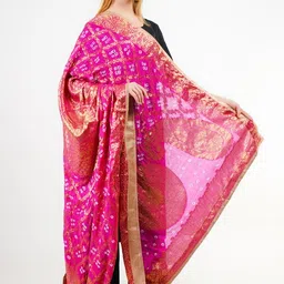 way2like Art Silk Woven Pink Women Dupatta-picture-19