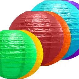 Rice Paper Ball Lamp Round Hanging Ball Paper Hanging Lantern Paper Lamp Multicolor Paper Hanging Lantern-0