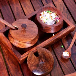 Wooden Serving Tray with Bowl Set Tray Serving Set-9