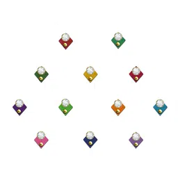 Comet Busters 12-Pcs Handmade Traditional Designer Bindi - Multicolored image 4