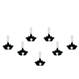 Comet Busters Traditional Designer Studded Reusable Bindis 7Pcs - Black image 5