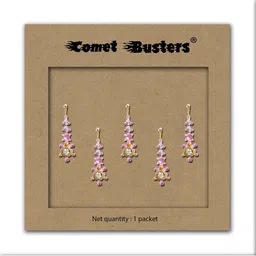 Comet Busters 5 Pcs Stone Studded Reusable Bindi - Pink image 3