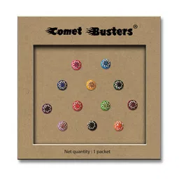 Comet Busters 12-Pcs Handmade Traditional Designer Bindi - Multicolored image 2