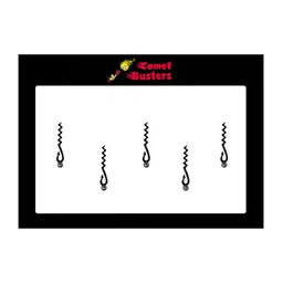 Comet Busters 5 Pcs Embellished Reusable Designer Bindis - Black image 3