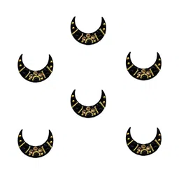 Comet Busters 6-Pcs Handmade Traditional Designer Bindi - Black image 3