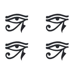 Comet Busters Traditional Eye Design Reusable Bindis 4Pcs - Black image 2