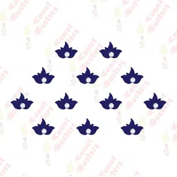 Comet Busters Traditional Designer Beaded Reusable Bindi 12Pcs - Blue image 2