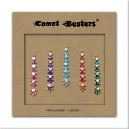 Comet Busters 5 Pcs Embellished Reusable Designer Bindis - Multicoloured image 2