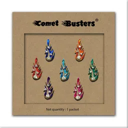 Comet Busters 7 Pcs Stone Studded Reusable Bindi - Multicolor image 2