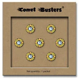 Comet Busters 7-Pcs Handmade Traditional Designer Bindi - Black & Golden image 2