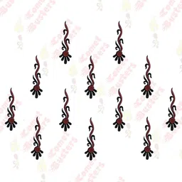 Comet Busters 12-Pcs Handmade Traditional Designer Bindi - Black & Maroon image 2