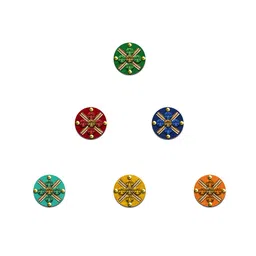 Comet Busters 6-Pcs Handmade Traditional Designer Bindi - Multicolored image 5