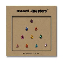 Comet Busters 10-Pcs Handmade Traditional Designer Bindi - Multicolored image 3