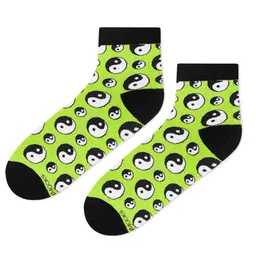 Dynamocks Unisex Green & Black Patterned Ankle-Length Socks image 4