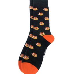 Mint & Oak Men Grey & Orange Patterned Calf-Length Socks image 2