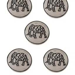 COSA NOSTRAA Set Of 5 Circular Daring Deer Textured Buttons image 5