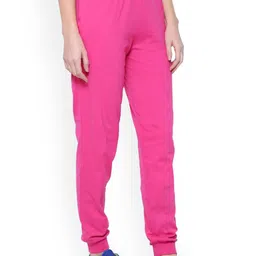 DYCA Women Fuchsia Pink Solid Regular Fit Cotton Joggers image 5