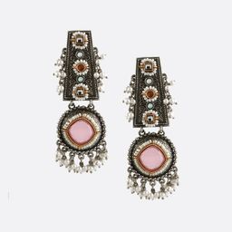 Adwitiya Collection Silver-Plated Classic Drop Earrings image 3