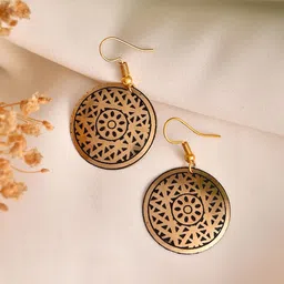 Silvermerc Designs Elegant Rhodium-Plated Geometric Pattern Drop Earrings image 3