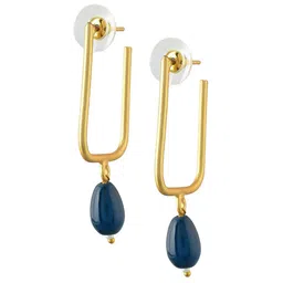 Silvermerc Designs  Gold-Plated Artificial Beads Drop Earrings image 3
