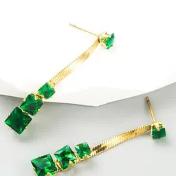 KRYSTALZ Gold-Plated Teardrop Shaped Drop Earrings image 3