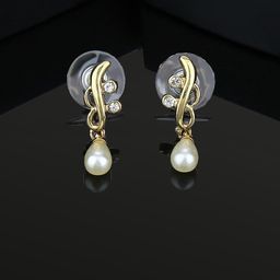 Estele Gold-Plated Teardrop Shaped Drop Earrings-10