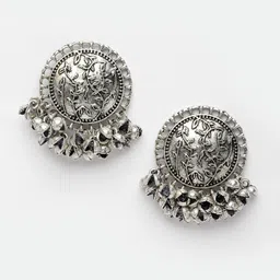 PANASH Silver-Plated Circular Drop Earrings image 4