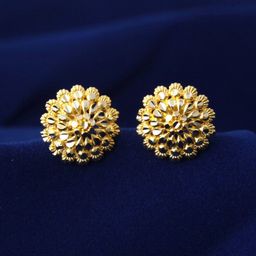 MEENAZ Gold-Plated Floral Studs Earrings image 2