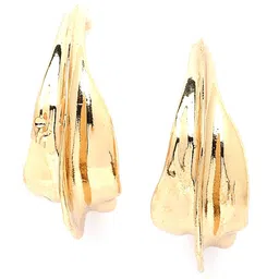 Bohey by KARATCART Gold-Plated Contemporary Half Hoop Earrings image 2
