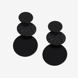 SOHI Black & Gold-Plated Circular Drop Earrings image 2