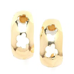 Bohey by KARATCART Gold-Plated Contemporary Half Hoop Earrings image 2