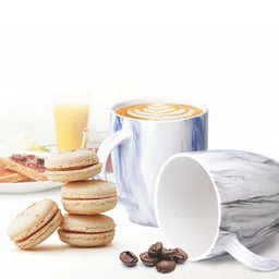 Treo Green Set Of 6 Marble Printed Mugs- 240 ml Each image 4