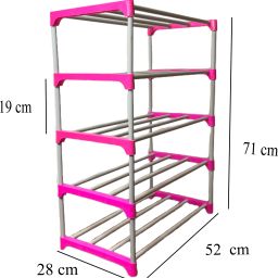 saklak 5 LAYER PINK Plastic Open Book Shelf image 4