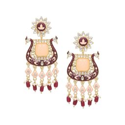 OOMPH Kundan Studded & Beaded Chandbalis image 5
